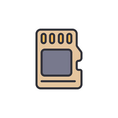 Poster - Illustrative Micro Memory Card Icon With Transparent Background