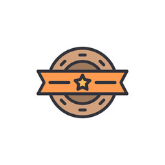 Poster - Vintage Style Round Label With Star Emblem For Product Badges