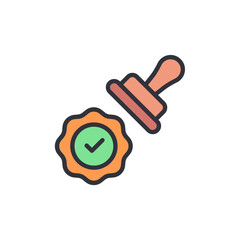 Poster - Vintage Stamp With Check Mark For Approval And Validation Concept