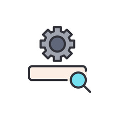 Poster - Search Engine Optimization With Gear And Magnifying Glass Design