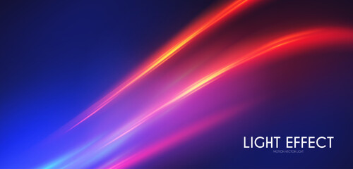 Wall Mural - Abstract motion light effect. Energy power design. Blue and gold, red light