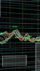 Poster - Animation of data processing and diagram over digital screens