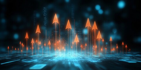 Poster - Inspiring Growth and Success A Visual Representation of Financial Advancement with Upward Arrows