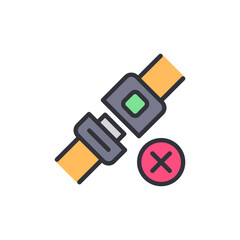 Poster - Iconic Representation Of Seatbelt Safety With A Symbol Of Non Compliance