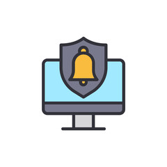 Poster - Computer Security Notification System With Shield Protection Icon