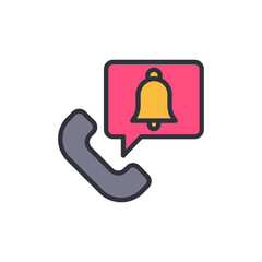 Poster - Illustration Of A Phone Receiver With Notification In A Speech Bubble