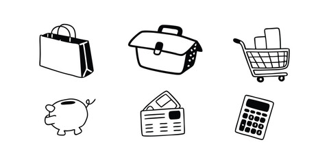 Fototapete - Extensive Collection of Business Icons in Modern Line Style A Mega Set for Diverse Applications on transparent background This mega set business icons features trendy
