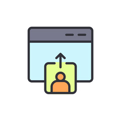 Poster - User Upload To Website Concept On A Transparent Backdrop For Technology