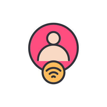 Simple Illustration Of User Profile Icon With Connection Signals