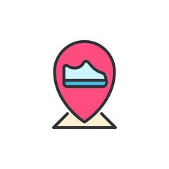 Poster - Sneaker Store Location Icon For Athletic Footwear And Retail