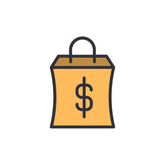 Poster - Shopping Bag With Dollar Symbol For Business And Finance Concept