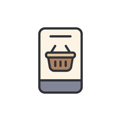 Poster - Online Shopping Application With Simple Shopping Basket Vector Design
