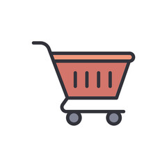 Poster - stylized shopping cart symbolizing retail and consumerism icon design