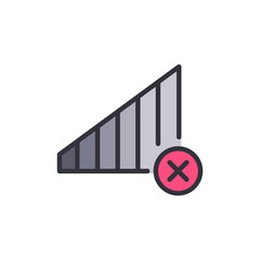 Poster - Weak Wireless Connection Symbol With A Prohibition Sign Illustration