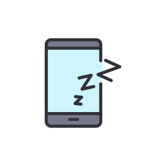 Poster - Smartphone Sleeping Mode Depiction With Graphic Zzz Icon Design