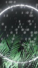 Poster - Animation of data processing over circle and leaves