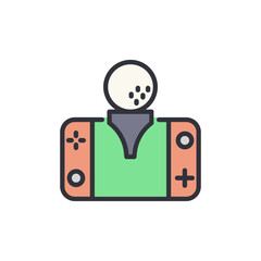 Leinwandbilder - Portable Golf Gaming Concept Represented In Playful Graphic Style