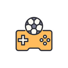 Leinwandbilder - Stylized Icon Featuring A Joystick With A Soccer Ball Above It