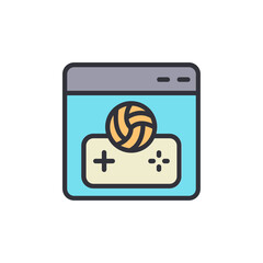 Leinwandbilder - Digital Volleyball Game On Window Interface With Transparent Background