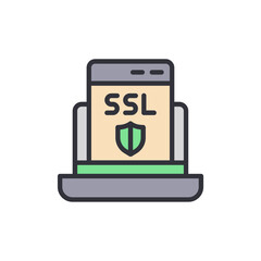 Poster - Stylized Ssl Protection Icon Representing Secure Web Connection