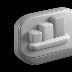 Fototapete - 3D Minimalist Chart Icon: Data Visualization Element 3D icon high quality resolution