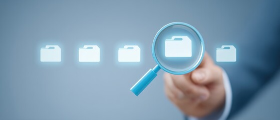 Poster - Document management process business analytics office setting visual representation digital workspace close-up view efficiency concept