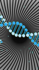 Poster - Animation of dna strands over white shapes