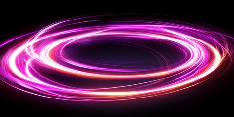 Poster - Mesmerizing Swirling Aurora of Luxury Light with Purple Particles and Bokeh on Dark Background