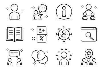 Poster - Comprehensive collection of essential web interface elements presented in a clean modern outline graphic style for digital applications and branding purposes