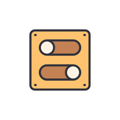 Poster - Modern Graphical Depiction Of Two Toggle Buttons On Transparent Surface