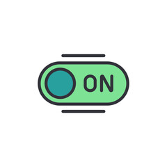 Poster - Green On Off Toggle Switch With Circular Slider For Interface Design