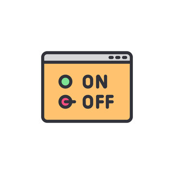 Vibrant Toggle Display Illustrating On And Off States In A User Interface