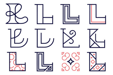 Aufkleber - Abstract letter l branding element featuring bold geometric shapes and a striking color palette of black yellow cyan and magenta for modern corporate identity