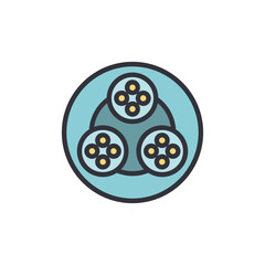 Poster - Interconnected Circles With Central Lighted Spots On Transparent Backdrop