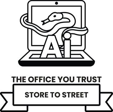A snake is wrapped around a laptop computer