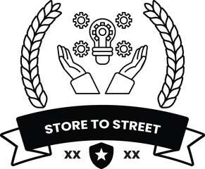 Fototapete - Store to street is a logo for a business