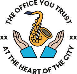 Fototapete - The Office You Trust is a logo for a company that provides services to the city