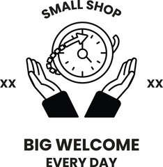Fototapete - A clock with hands on it and the words Big Welcome Every Day