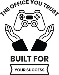 Fototapete - A black and white image of two hands holding a game controller with the words 