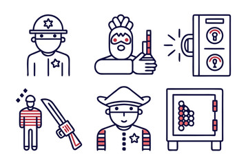 Poster - security guard police officer thief icon  12 icons.svg