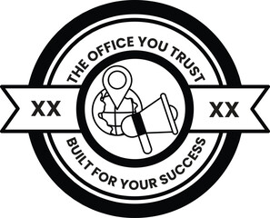 Fototapete - A black and white logo for the Office You Trust