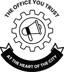 Fototapete - The office you trust logo is a black
