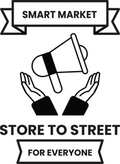 Fototapete - A black and white image of a pair of hands holding a microphone with a banner th