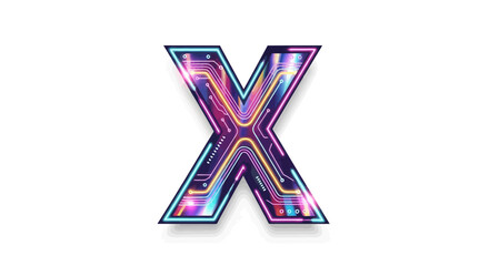 Aufkleber - Vector download futuristic x letter logo design vector template with neon glow effect for free graphic design 100
