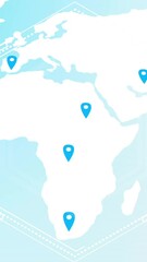 Poster - Map with location markers animation over hexagonal grid