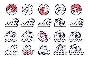 Aufkleber - Dynamic liquid splashes and fluid wave logotypes crafted with vibrant black yellow cyan and magenta colors for versatile branding applications