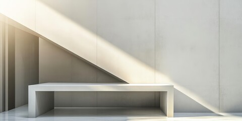 Poster - Modern Architectural Minimalist Indoor Space with Geometric Design and Stylish Home Decor Elements