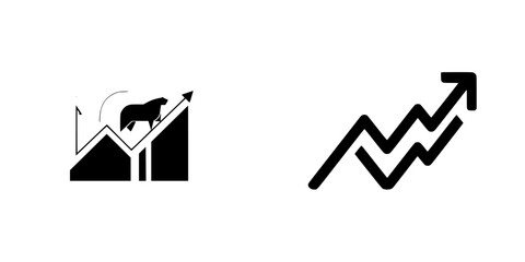 Poster - Vector icons of upward trends and bullish market symbols representing growth in finance and investments