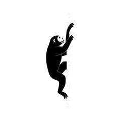 Poster - Unique silhouette pictogram of a climbing monkey in a minimalist style designed for versatile visual communication