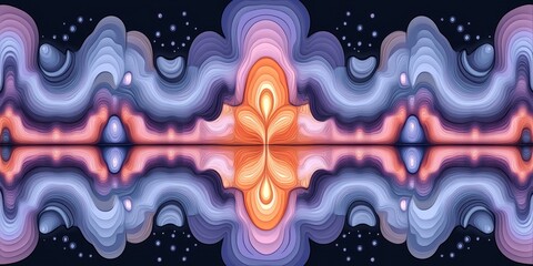 Poster - Vibrant Abstract Light Patterns A Mesmerizing Dance of Colors in Shades of Pink, Blue, and Indigo